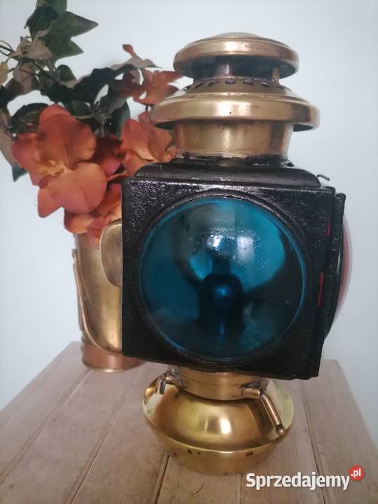 Stara lampa kolejowa na nafte z lat 20 tych Kraków