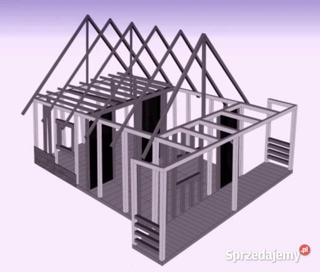 KONSTRUKCJA SZKIELETOWA DOMKU z poddaszem 55m podkarpackie Korczyna