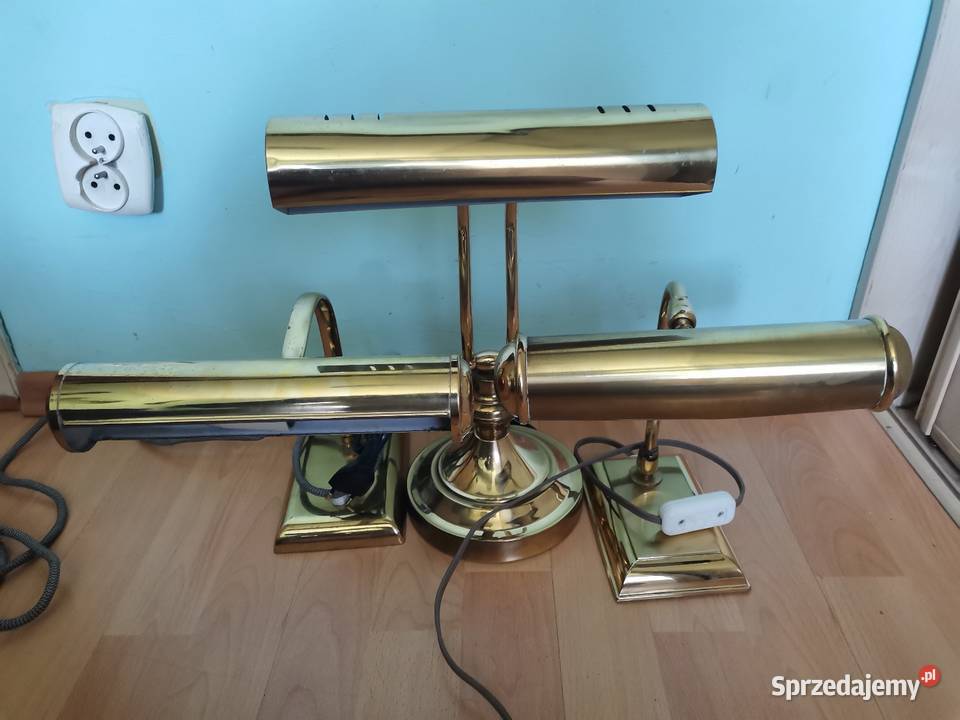 Stara gabinetowa lampa mosiężna z lat 50 tych Lampy podłogowe Kraków