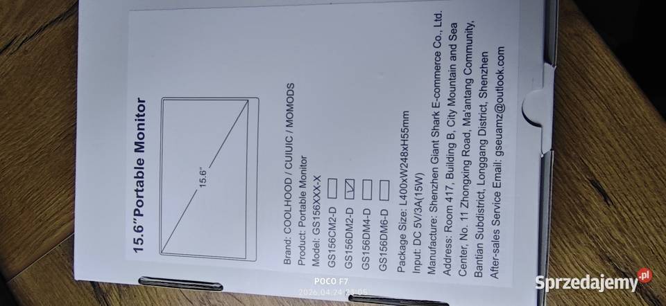 Przenośny monitor 156 Coolhood ips Sosnowiec