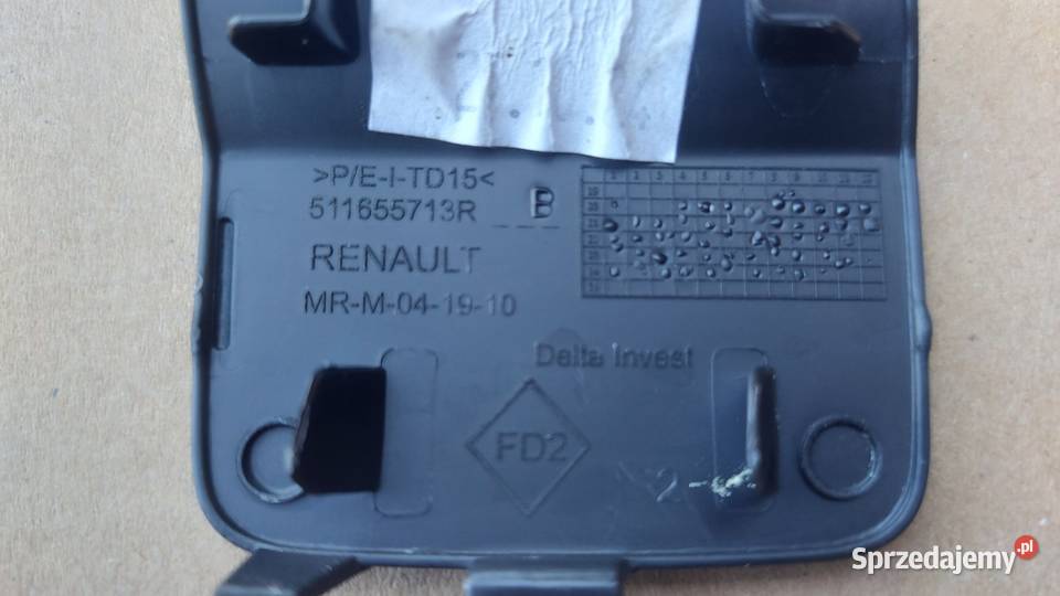 Dacia Sandero III 3 zaślepka zderzaka haka Listwy i nakładki dolnośląskie Bolesławiec