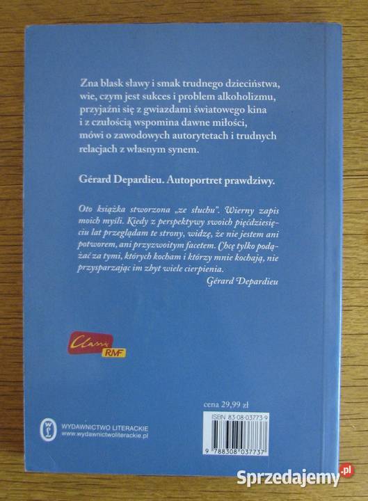 Gerard Depardieu prostu żyję miękka Proza i poezja Książki i Podręczniki lubelskie