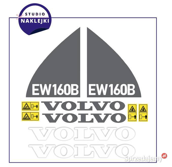 Naklejki Volvo EW 160B Koparka kołowa Zestaw EW Nowa Sól