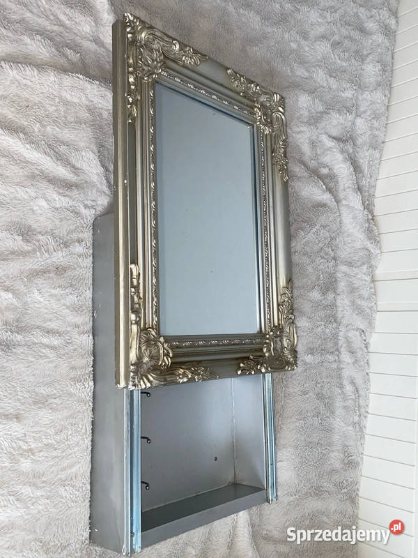 Lustro w srebrnej ramie 325 x 44 z szafka Lustra Kraków sprzedam