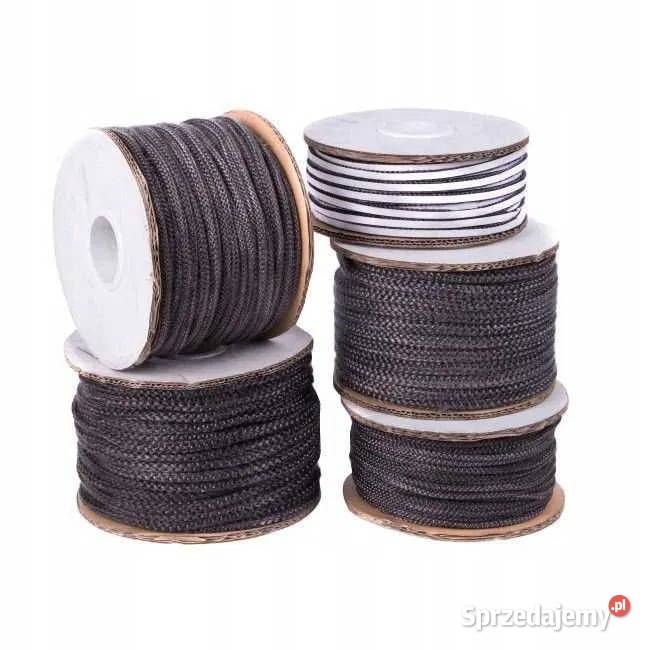 SZNUR ŻAROODPORNY fi 8 mm czarny do kominka Skawina sprzedam
