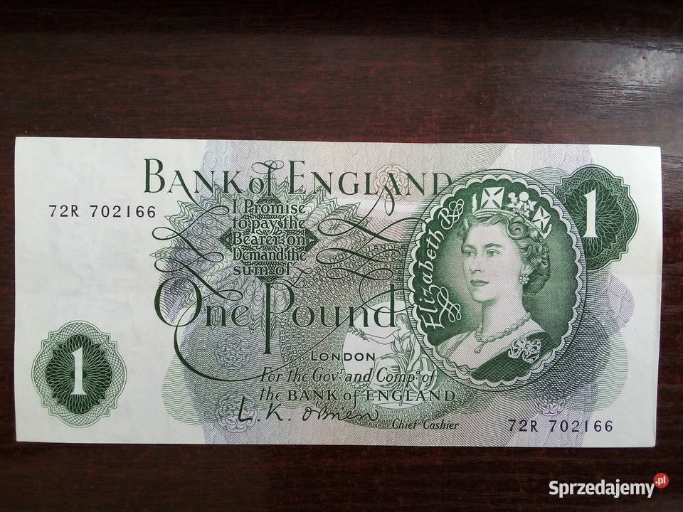 Banknot 1 funt Anglia Numizmatyka Płońsk