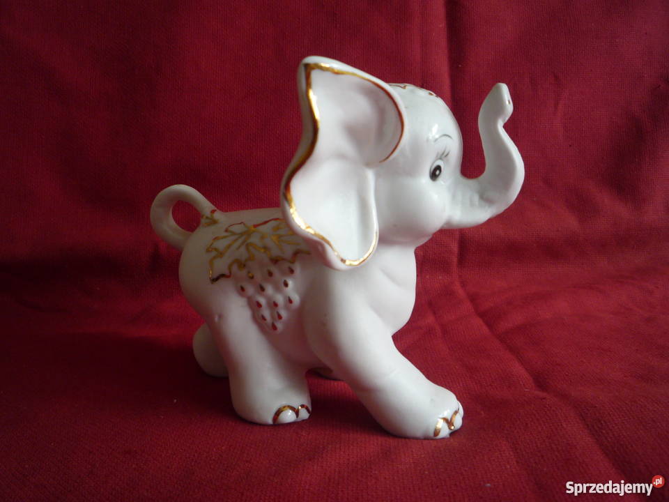 3 sztuki Słoń Słonik złocenia z trąbą do góry Szczecin
