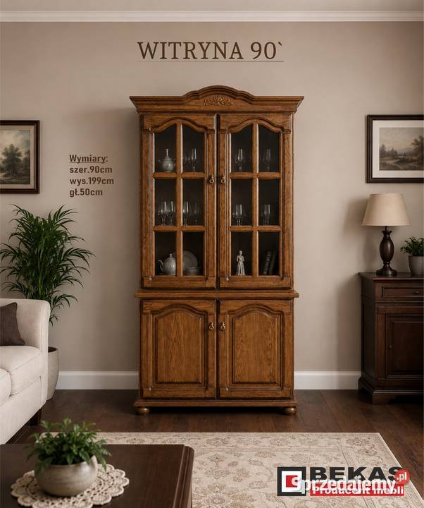 Kredens Witryna 90 FLOT Przeszklony Producent 90cm Dębica