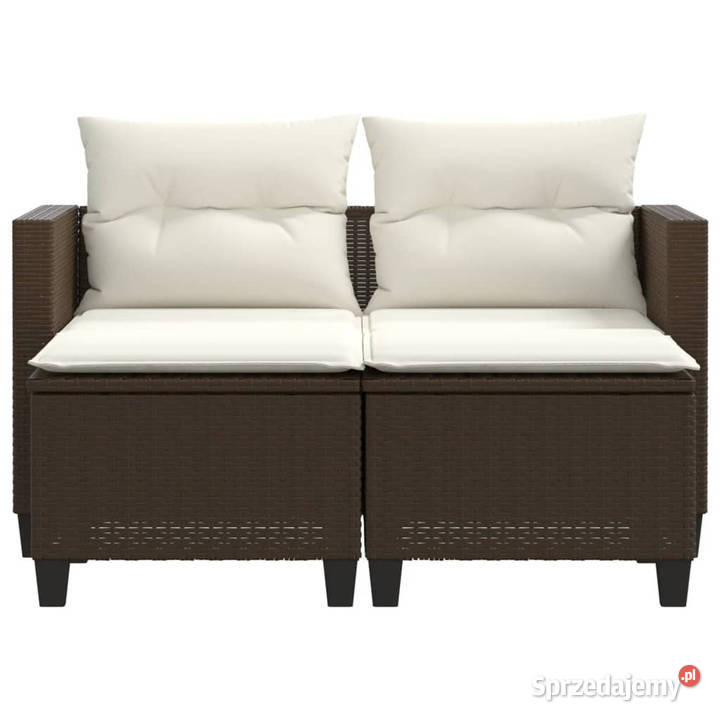 2osobowa sofa ogrodowa z podnóżkami brązowa sprzedam