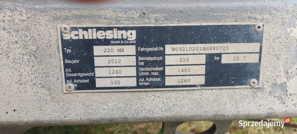 Rębak profesjonalny Schliessing 220 MX Kwidzyn