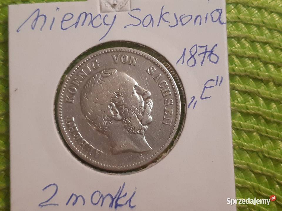moneta srebrna Niemiec Saksonia z 1876r podlaskie Łomża