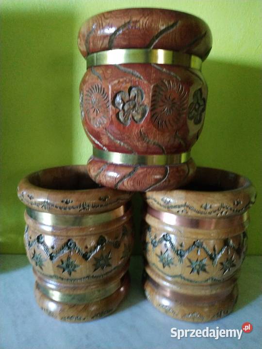 donice dębowe drewniane rzeźbione Łuków sprzedam