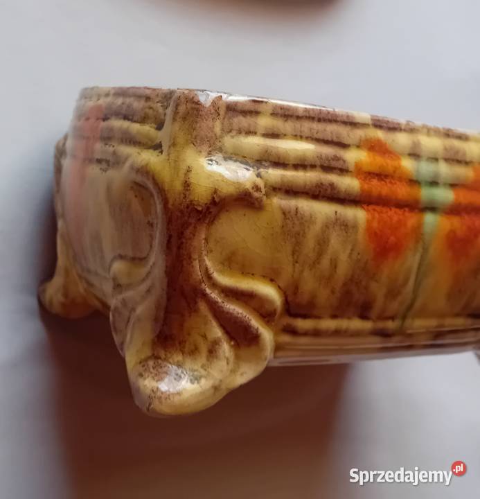 Ceramiczna szkatułka Jasba zdobiona glazurą Koźminek
