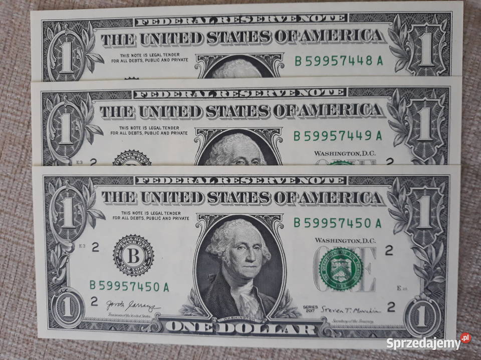 1 Dolar USA 2017 r3 sztukimen BUNCkolejne numery Konin