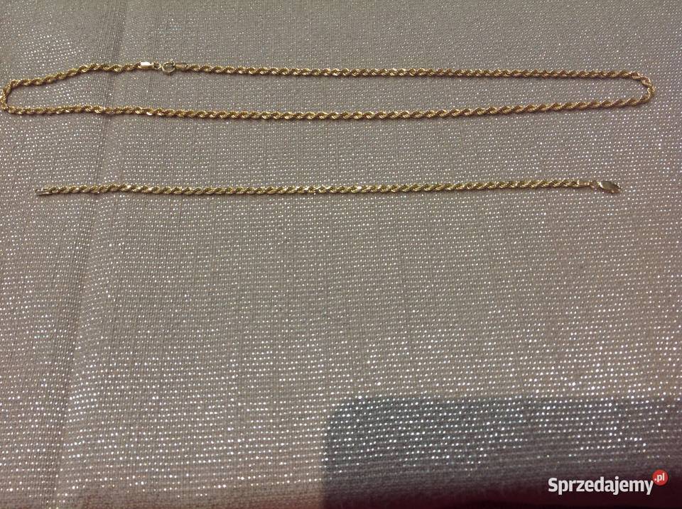 Zloty Łańcuch z bransoletką Złoto pr 585 lubuskie Nowa Sól