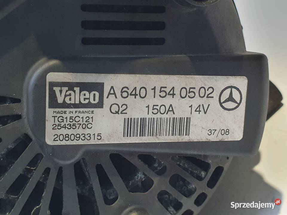 ALTERNATOR Mercedes W245 20 CDI A6401540502 Układ elektryczny silnika Motoryzacja