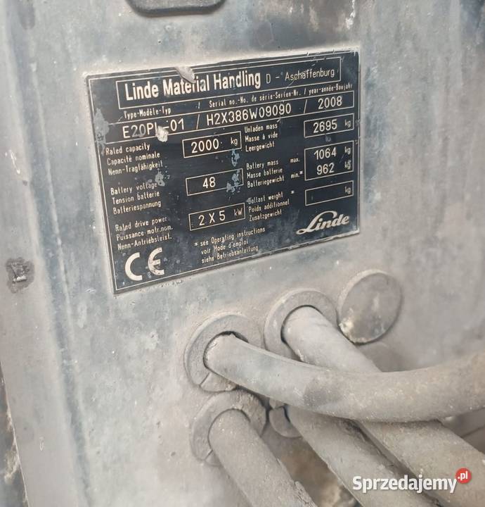 Wózek widłowy LINDE udźwig 2t dolnośląskie