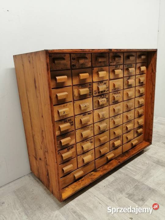 szuflandia komoda aptekarska stara drewno Radomsko sprzedam
