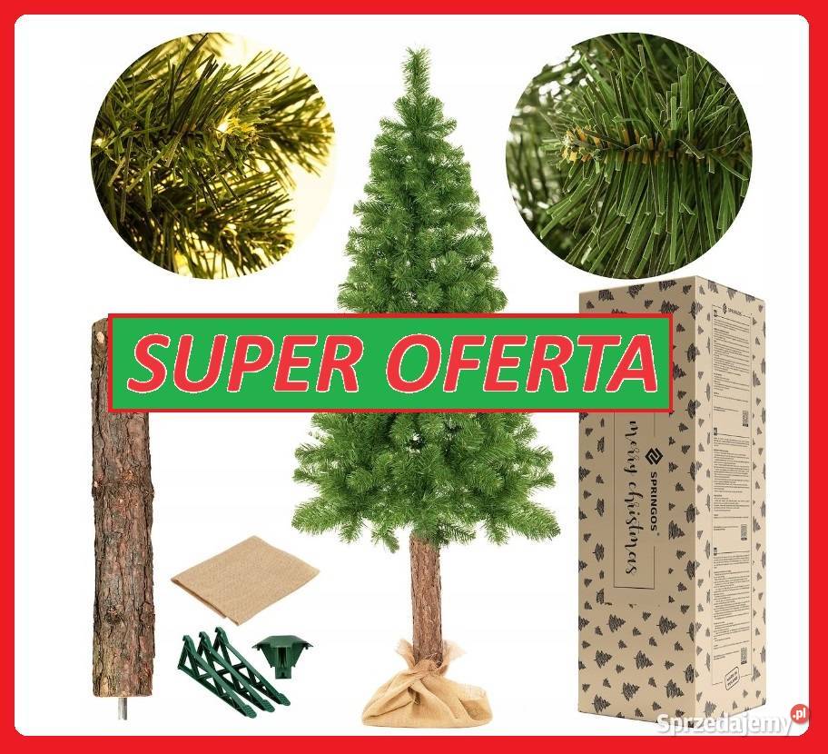 CHOINKA SZTUCZNA NA PNIU SOSNA 180 GĘSTA PREMIUM