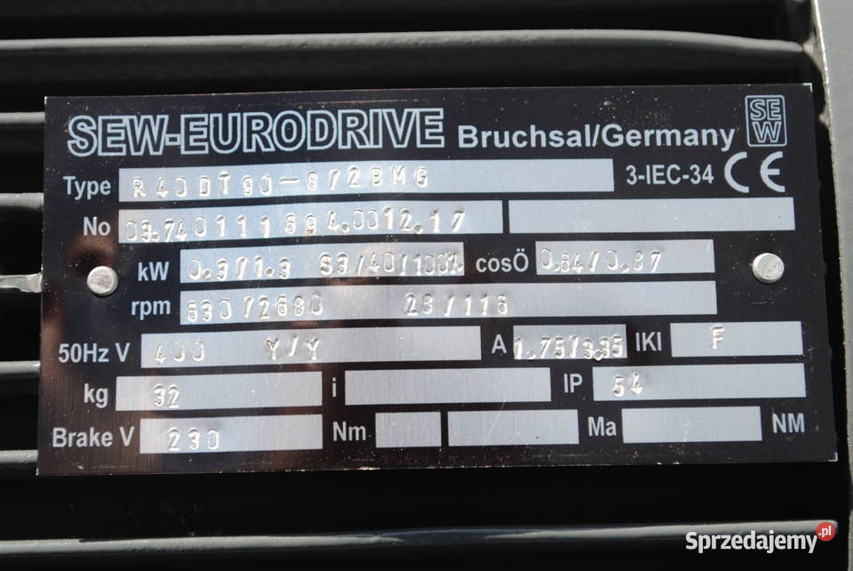 Motoreduktor dwubiegowy 0313kw 28116obrmin z Pozostałe Kargowa