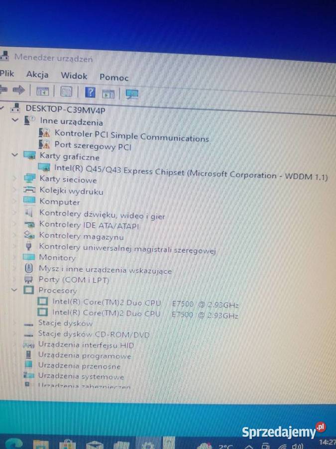 Zestaw HP Compaq 6000 E7500 4GBDDR3500GB HDD