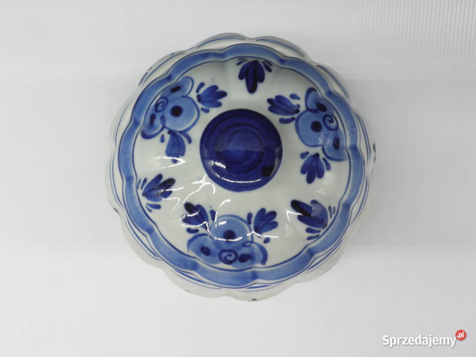 Antyczne ręcznie malowane puzdro na drobiazgi wielkopolskie Raszków