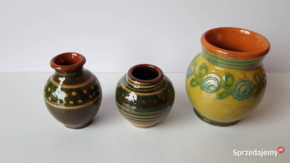 3 x wazonik ceramiczny wazoniki Łysa Góra