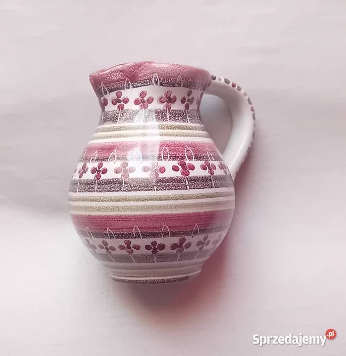 Ręcznie malowany ceramiczny dzbanek Ulmer Koźminek