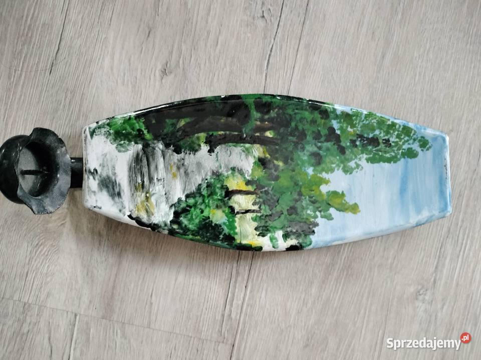 Świecznik emalia Olkusz PRL Choszczno