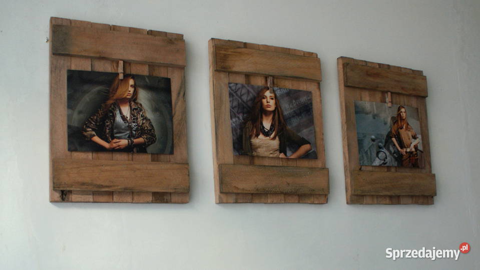 3x ramka drewniana na zdjecie obraz tryptyk Krosno