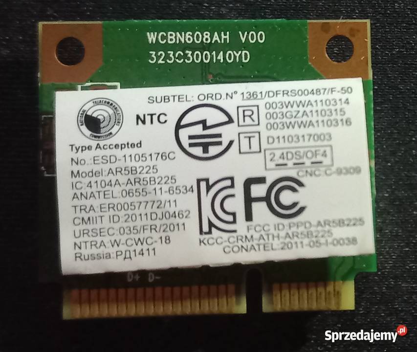 Karta sieciowa wifi lenovo N580 G580 G585 P580 Koło