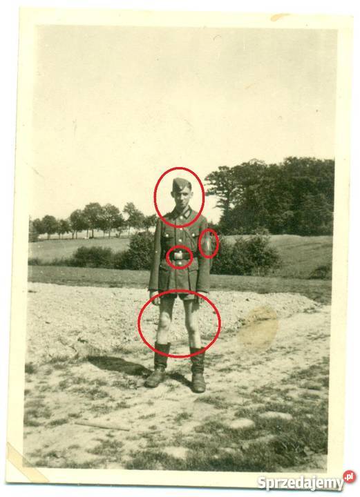 Stare zdjęcie żołnierz niemiecki 2 wojna Militaria Ostrów Wielkopolski