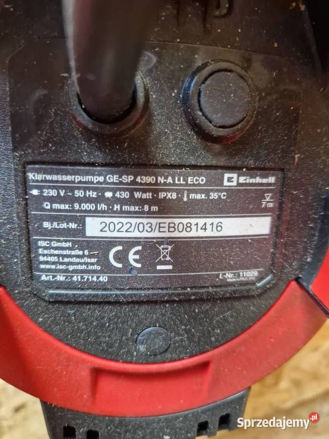 Einhell GESP 4390 NA LL Eco pompa zatapialna 430 Głogowa