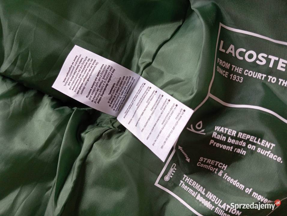 Kurtka puchowa Lacoste regular fit duże logo na Kaptur