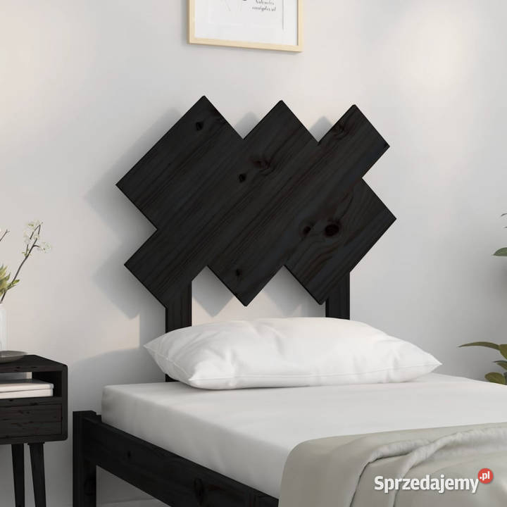 Wezgłowie łóżka czarne 725x3x81 lite drewno Warszawa sprzedam