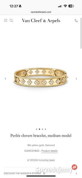 Bransoletka kolor złoty cyrkonie na van Cleef Bransoletki