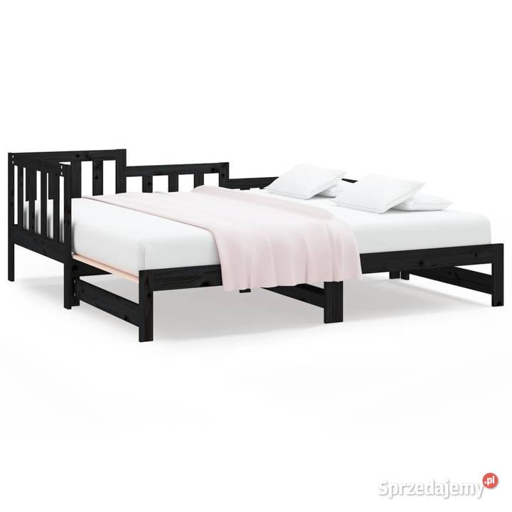 vidaXL Łóżko rozsuwane czarne 2x90x190 SKU820750 Warszawa