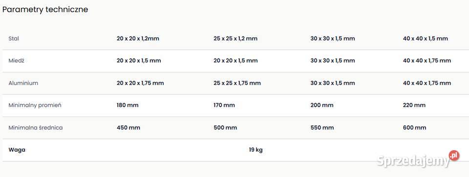 Giętarka do profili i rur Metcor TR40 Siedlce sprzedam