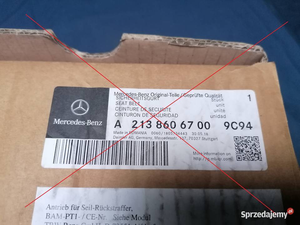 MERCEDES E KLASA W213 PAS TYŁ LEWY A2138602785 osobowe Września