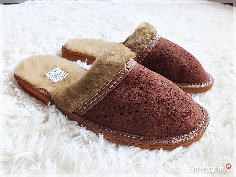 Ciepłe Kapcie Pantofle Laczki Damskie 38 Futerko 25.5cm Żary