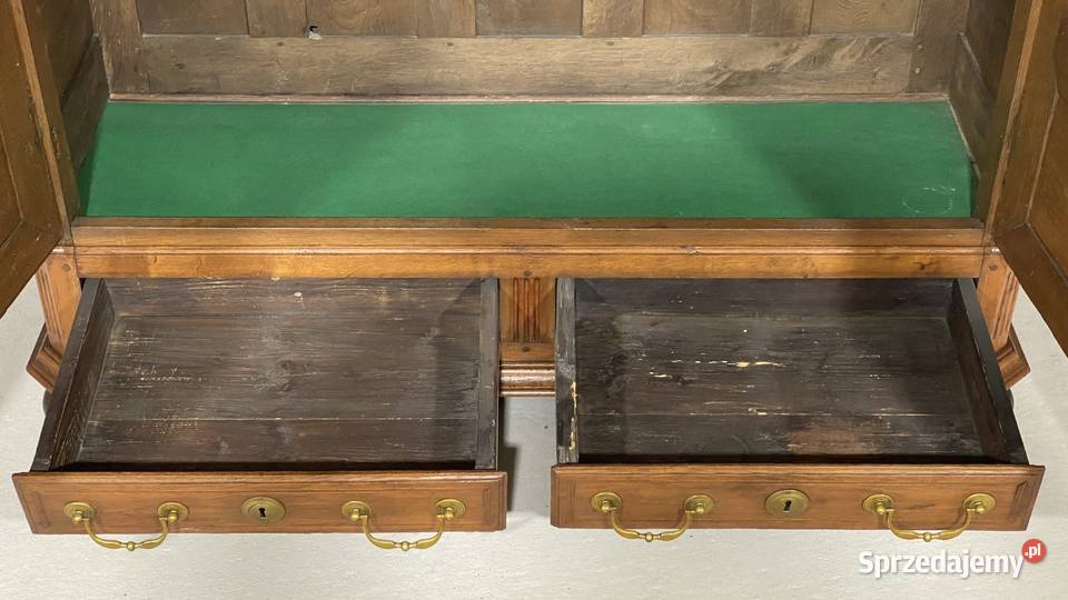 Szafa dwudrzwiowa z litego dębu intarsje Niemcy Budno