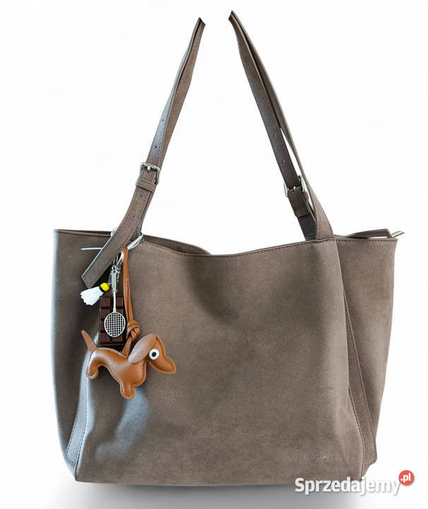 Torebka damska zamszowa pojemna shopperka Żabiczyn sprzedam