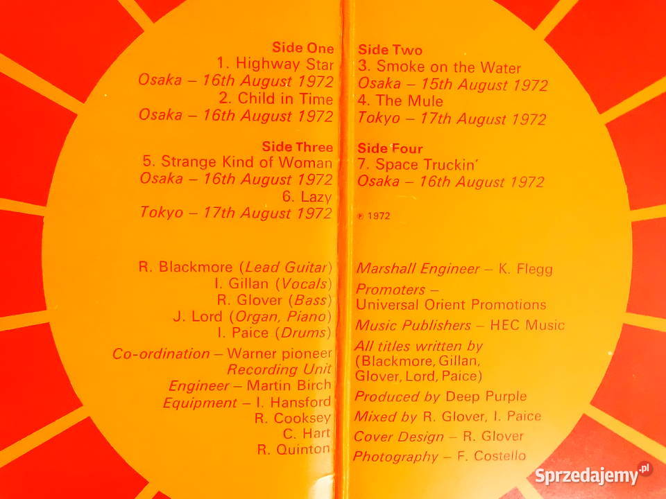Deep Purple Made In Japan Label Purple Records Biłgoraj sprzedam