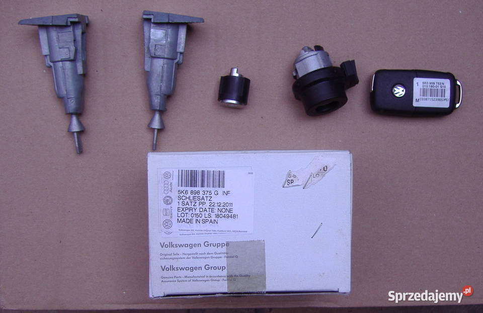 VW GOLF MK6 ZESTAW WKŁADKI STACYJKA KLUCZYK Części Katowice sprzedam