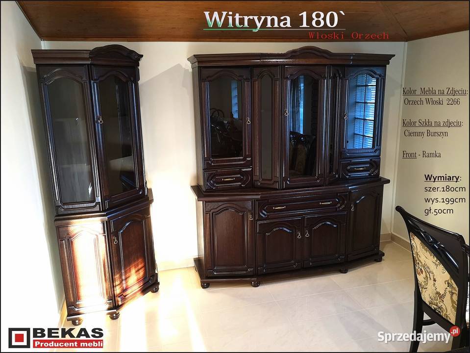Biała komoda 180 Blat Dąb Rustical Bekas Jędrzejowice