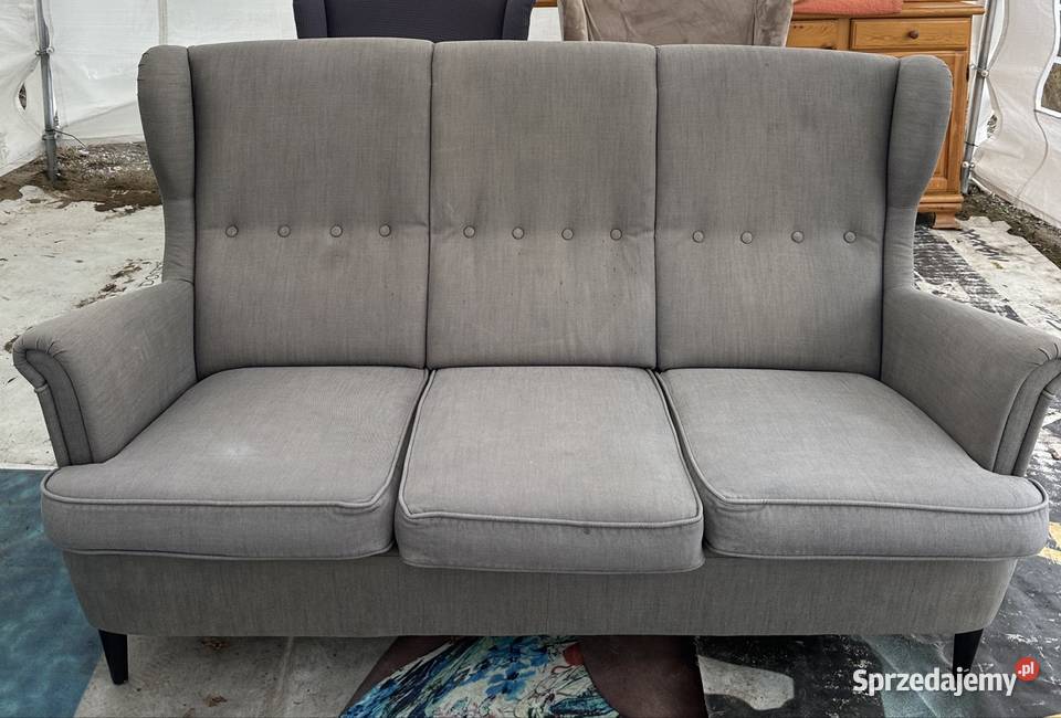 Sofa IKEA STRANDMON 3osobowa ciemnoszara w Poddębice