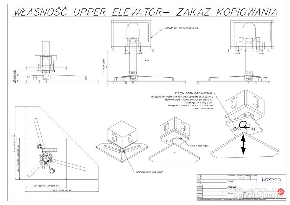 STOPA PODPORA kontenera z narożami ISO Opatkowice sprzedam