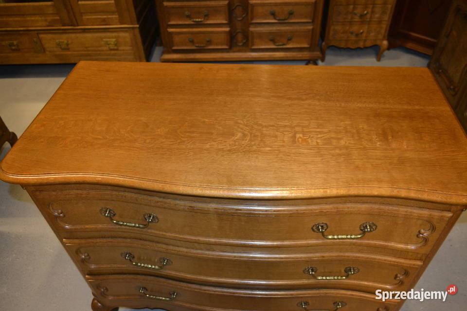 komoda ludwikowska gięte fronty lity dąb śląskie Będzin