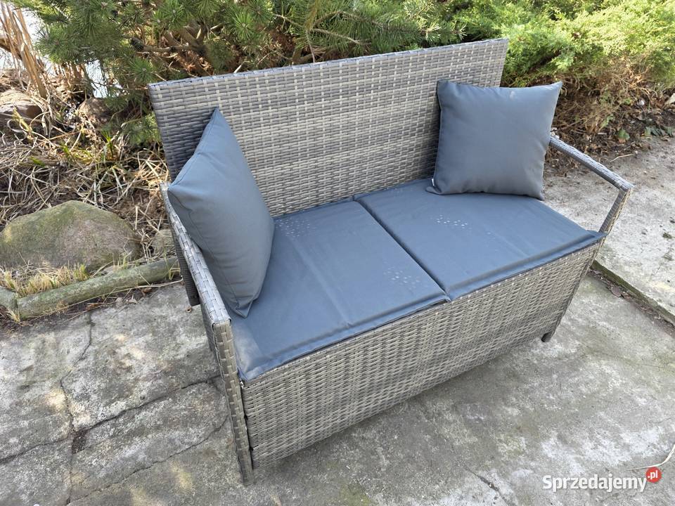 Ławka ogrodowa sofa z poduszkami technorattan Wschowa