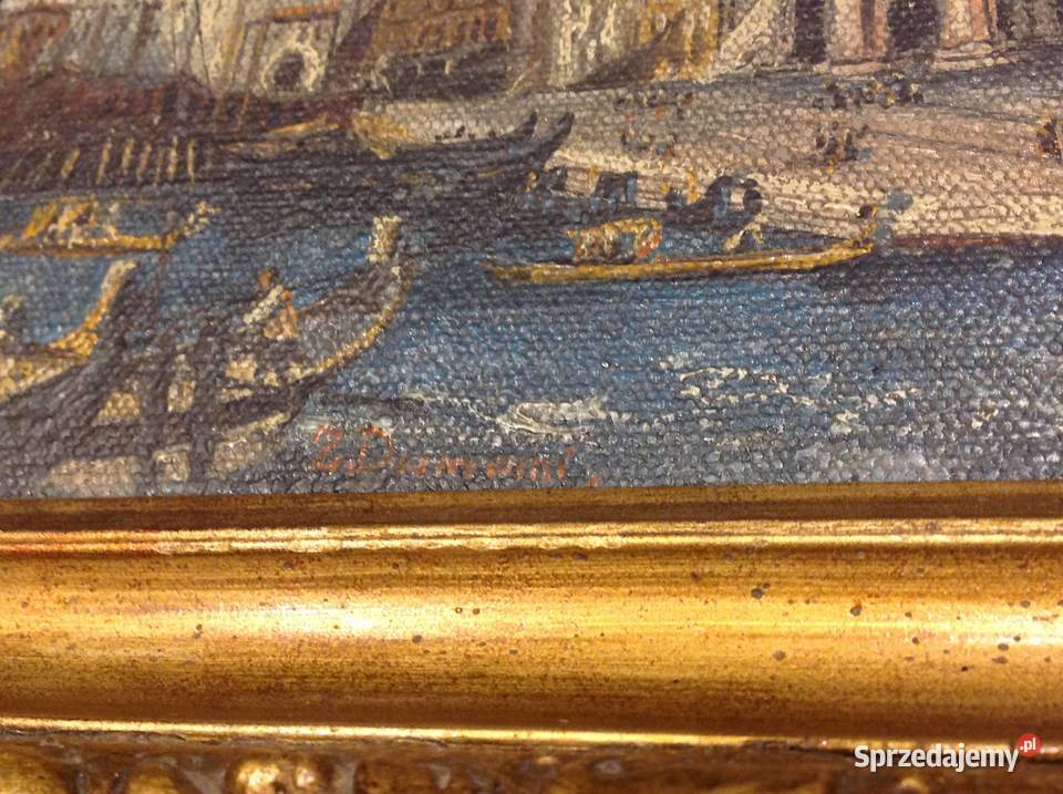 Stary Obraz Olejny w Złotej Drewniano Gipsowej lubuskie